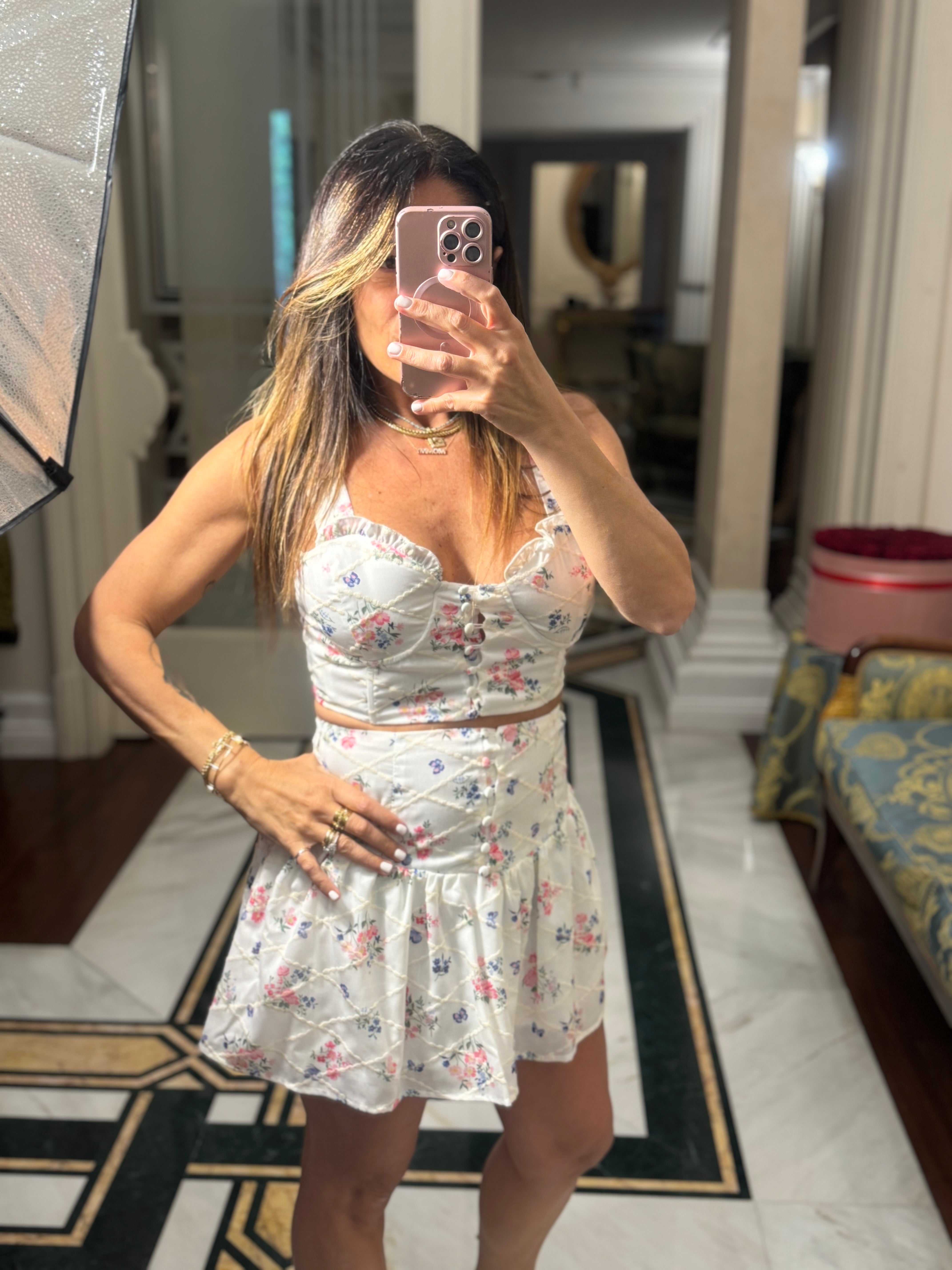 Top White Floral