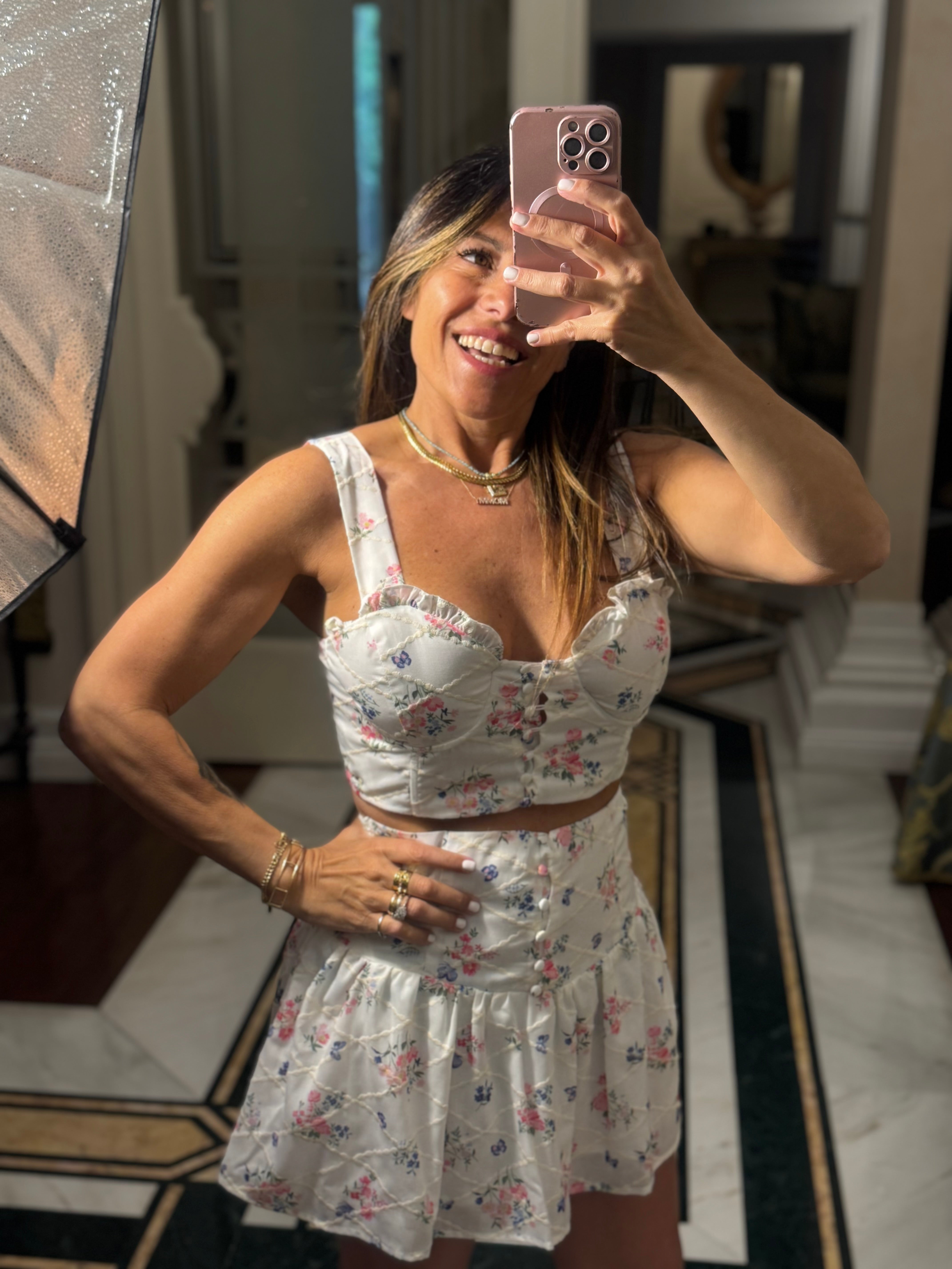 Top White Floral