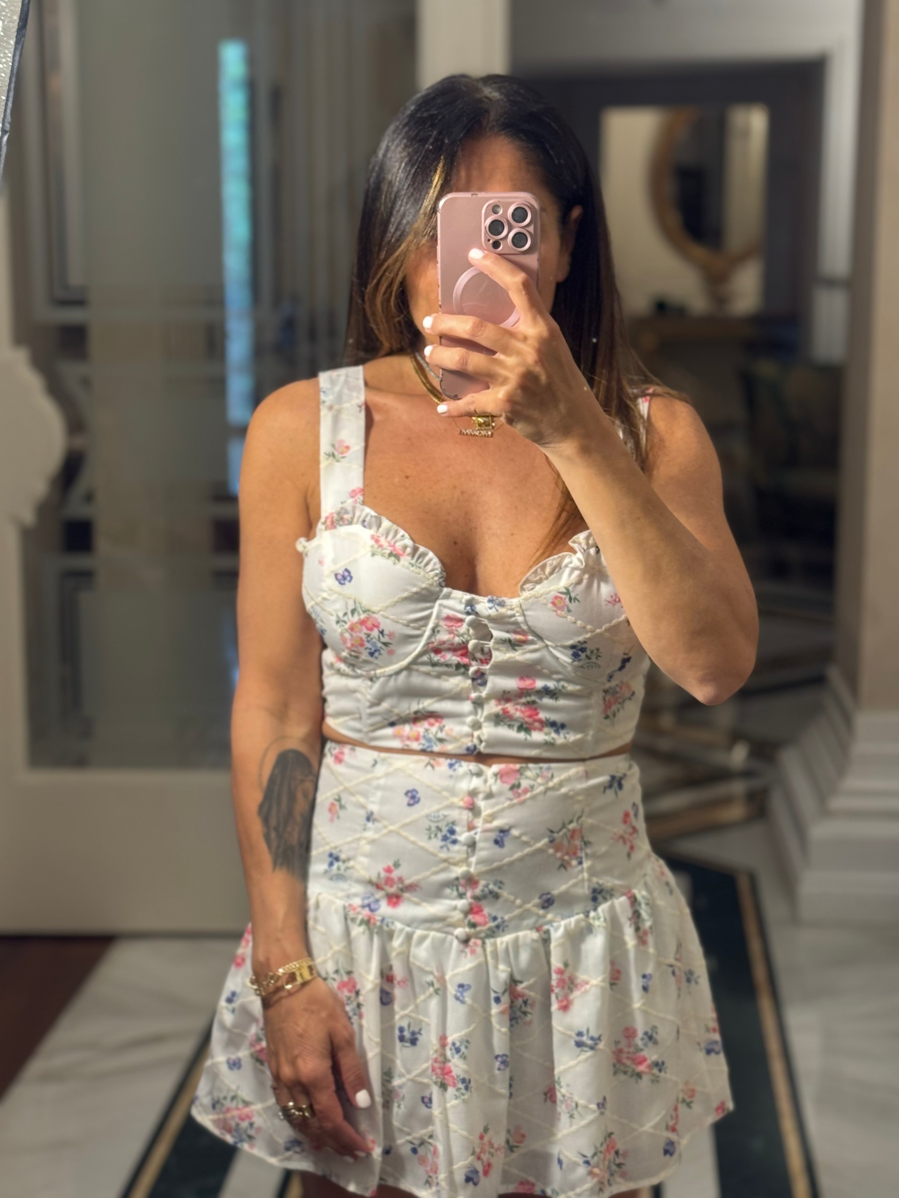 Minigonna White Floral