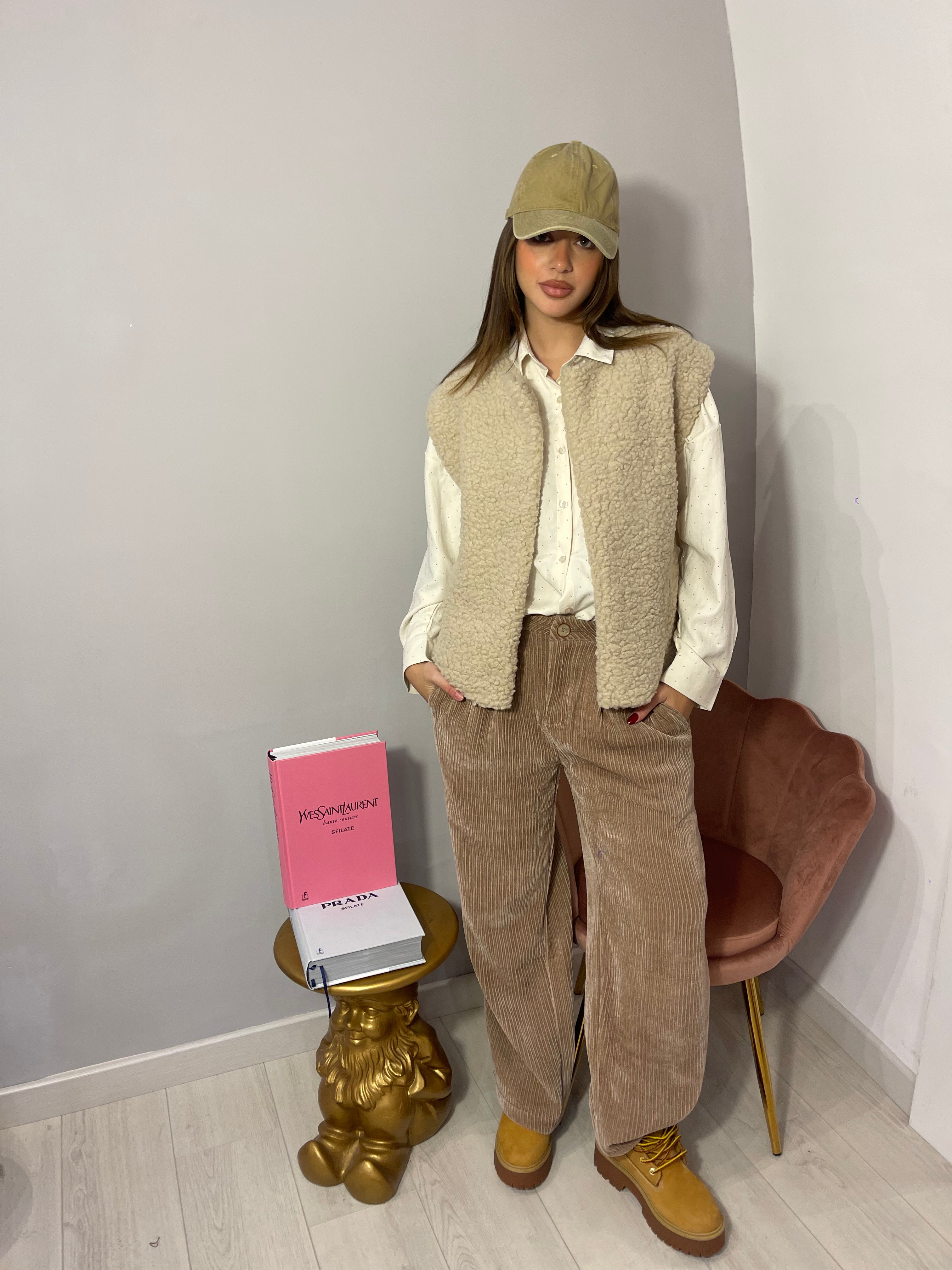 Gilet Teddie Beige